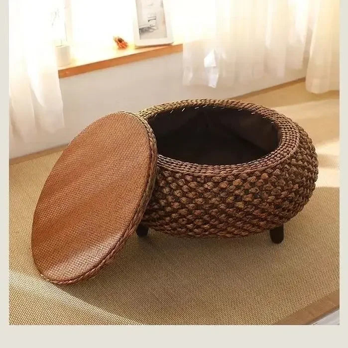 Bamboo Weave Coffee Table with Hidden Storage – view 8, modern home furniture